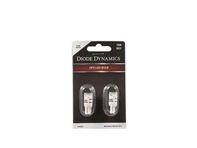 Diode Dynamics Pure White LED License Plate Bulbs; 194 HP3 (18-24 F-150)