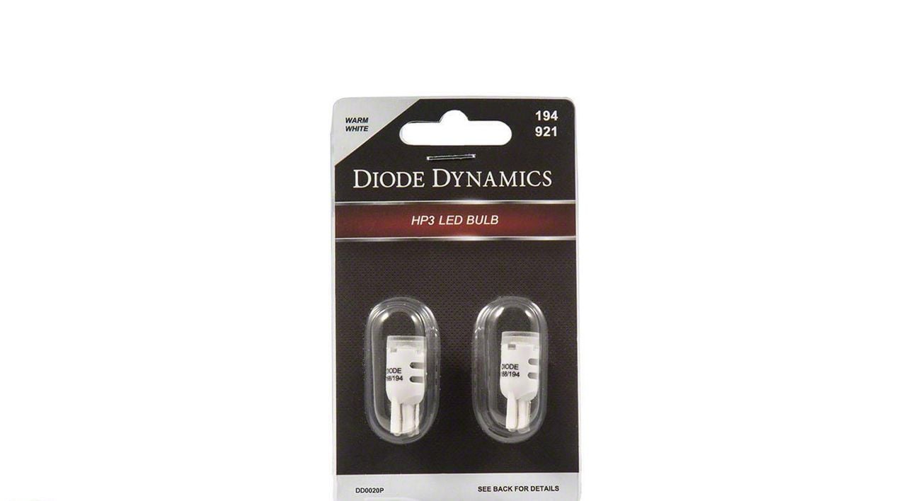 Diode Dynamics Warm White LED License Plate Bulbs; 194 HP3 (18-24 F-150)