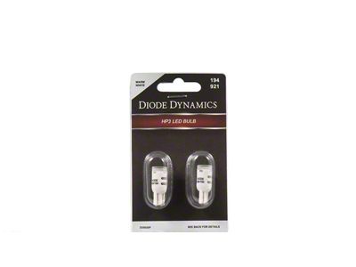 Diode Dynamics Warm White LED License Plate Bulbs; 194 HP3 (18-24 F-150)