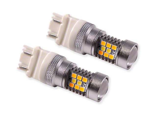 Diode Dynamics Cool White and Amber LED Front Turn Signal Light Bulbs; 3157 HP24 (99-06 Sierra 1500)