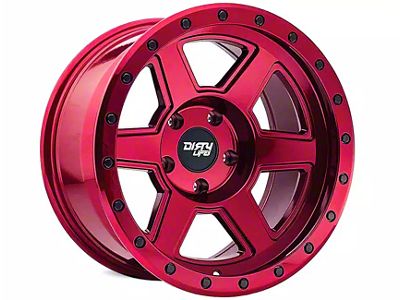 Dirty Life Compound Crimson Candy Red 6-Lug Wheel; 17x9; -12mm Offset (15-20 F-150)