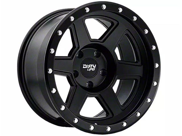 Dirty Life Compound Matte Black 6-Lug Wheel; 17x9; -12mm Offset (15-20 F-150)