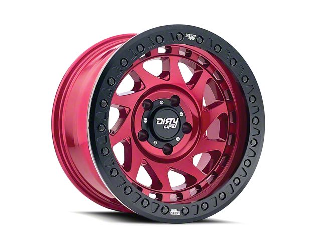 Dirty Life Enigma Race Crimson Candy Red 6-Lug Wheel; 17x9; -12mm Offset (23-24 Colorado)