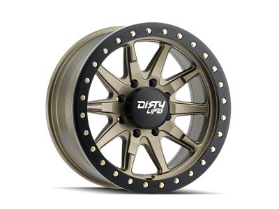 Dirty Life DT-2 Satin Gold 8-Lug Wheel; 17x9; -12mm Offset (23-25 F-250 Super Duty)