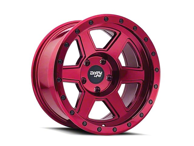 Dirty Life Compound Crimson Candy Red 8-Lug Wheel; 22x11; -25mm Offset (19-24 RAM 3500 SRW)