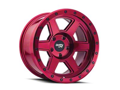 Dirty Life Compound Crimson Candy Red 8-Lug Wheel; 20x10; -12mm Offset (07-10 Silverado 3500 HD SRW)