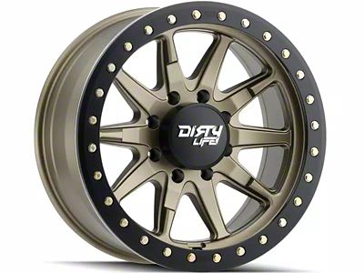 Dirty Life DT-2 Satin Gold 8-Lug Wheel; 17x9; -12mm Offset (07-10 Silverado 3500 HD SRW)