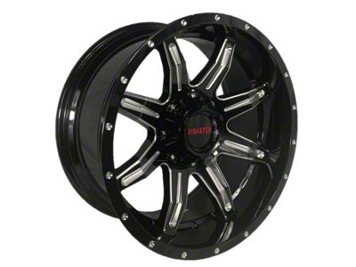 Disaster Offroad D02 Gloss Black Milled 6-Lug Wheel; 20x10; -12mm Offset (14-18 Silverado 1500)