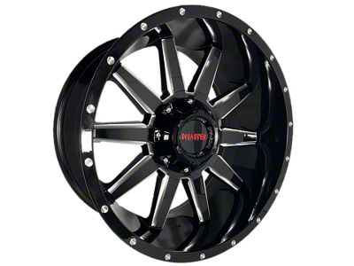 Disaster Offroad D04 Gloss Black Milled 6-Lug Wheel; 20x10; -12mm Offset (14-18 Silverado 1500)