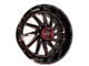 Disaster Offroad D01 Gloss Black with Candy Red Milled 6-Lug Wheel; 20x12; -44mm Offset (15-20 F-150)