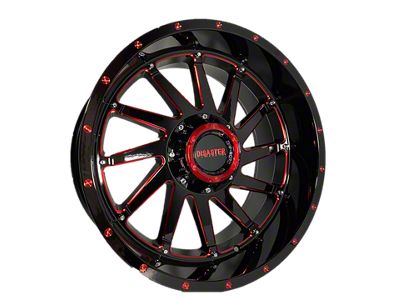 Disaster Offroad D01 Gloss Black with Candy Red Milled 6-Lug Wheel; 20x12; -44mm Offset (23-24 Canyon)