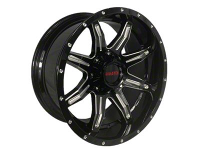 Disaster Offroad D02 Gloss Black Milled 6-Lug Wheel; 20x10; -12mm Offset (23-24 Canyon)