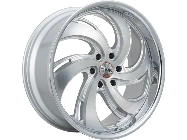 DNK Street 702 Brushed Face Silver Milled with Stainless Lip 6-Lug Wheel; 22x9.5; 25mm Offset (07-13 Sierra 1500)