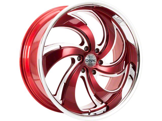 DNK Street 702 Red Milled with Stainless Lip 6-Lug Wheel; 24x10; 25mm Offset (07-13 Sierra 1500)