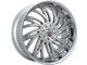 DNK Street 701 Brushed Face Silver with Stainless Lip 6-Lug Wheel; 24x10; 30mm Offset (07-13 Silverado 1500)