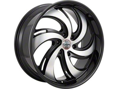 DNK Street 702 Gloss Black Machined Face 6-Lug Wheel; 24x10; 25mm Offset (07-13 Silverado 1500)