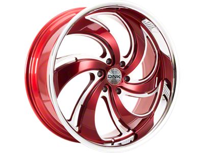 DNK Street 702 Red Milled with Stainless Lip 6-Lug Wheel; 24x10; 25mm Offset (07-14 Yukon)