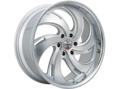 DNK Street 702 Brushed Face Silver Milled with Stainless Lip 6-Lug Wheel; 22x9.5; 25mm Offset (14-18 Sierra 1500)