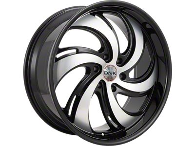 DNK Street 702 Gloss Black Machined Face 6-Lug Wheel; 24x10; 25mm Offset (99-06 Sierra 1500)