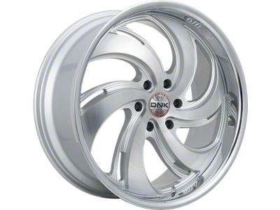 DNK Street 702 Brushed Face Silver Milled with Stainless Lip 6-Lug Wheel; 22x9.5; 25mm Offset (23-24 Colorado)