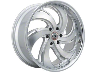 DNK Street 702 Brushed Face Silver Milled with Stainless Lip 6-Lug Wheel; 24x10 6-Lug Wheel; 25mm Offset (19-25 RAM 1500)
