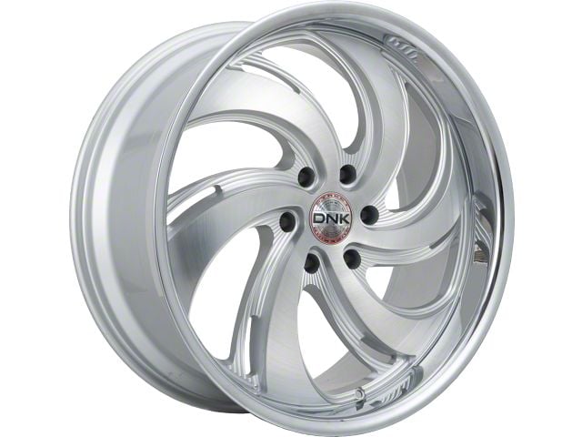 DNK Street 702 Brushed Face Silver Milled with Stainless Lip 6-Lug Wheel; 24x10 6-Lug Wheel; 25mm Offset (19-24 RAM 1500)