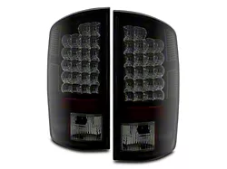 LED Tail Lights; Black Housing; Smoked Lens (07-08 RAM 1500)
