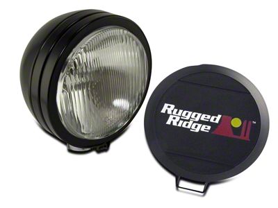 Rugged Ridge 5-Inch Round HID Off-Road Fog Light with Black Steel Housing; Single (Universal; Some Adaptation May Be Required)