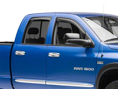 Weathertech Side Window Deflectors; Front and Rear; Dark Smoke (02-08 RAM 1500 Quad Cab, Mega Cab)