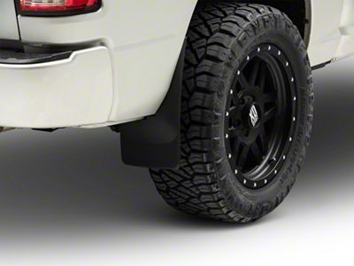 Weathertech No-Drill Mud Flaps; Rear; Black (09-18 RAM 1500)