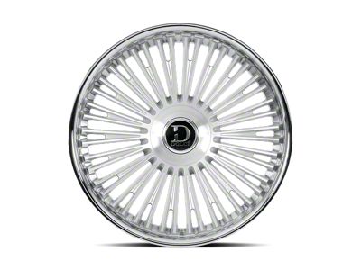 Dolce Luxury Razzo Glossy Silver Brush Face Stainless Lip 6-Lug Wheel; 22x9.5; 18mm Offset (07-14 Yukon)