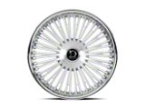 Dolce Luxury Razzo Glossy Silver Brush Face Stainless Lip 6-Lug Wheel; 22x9.5; 18mm Offset (14-18 Silverado 1500)