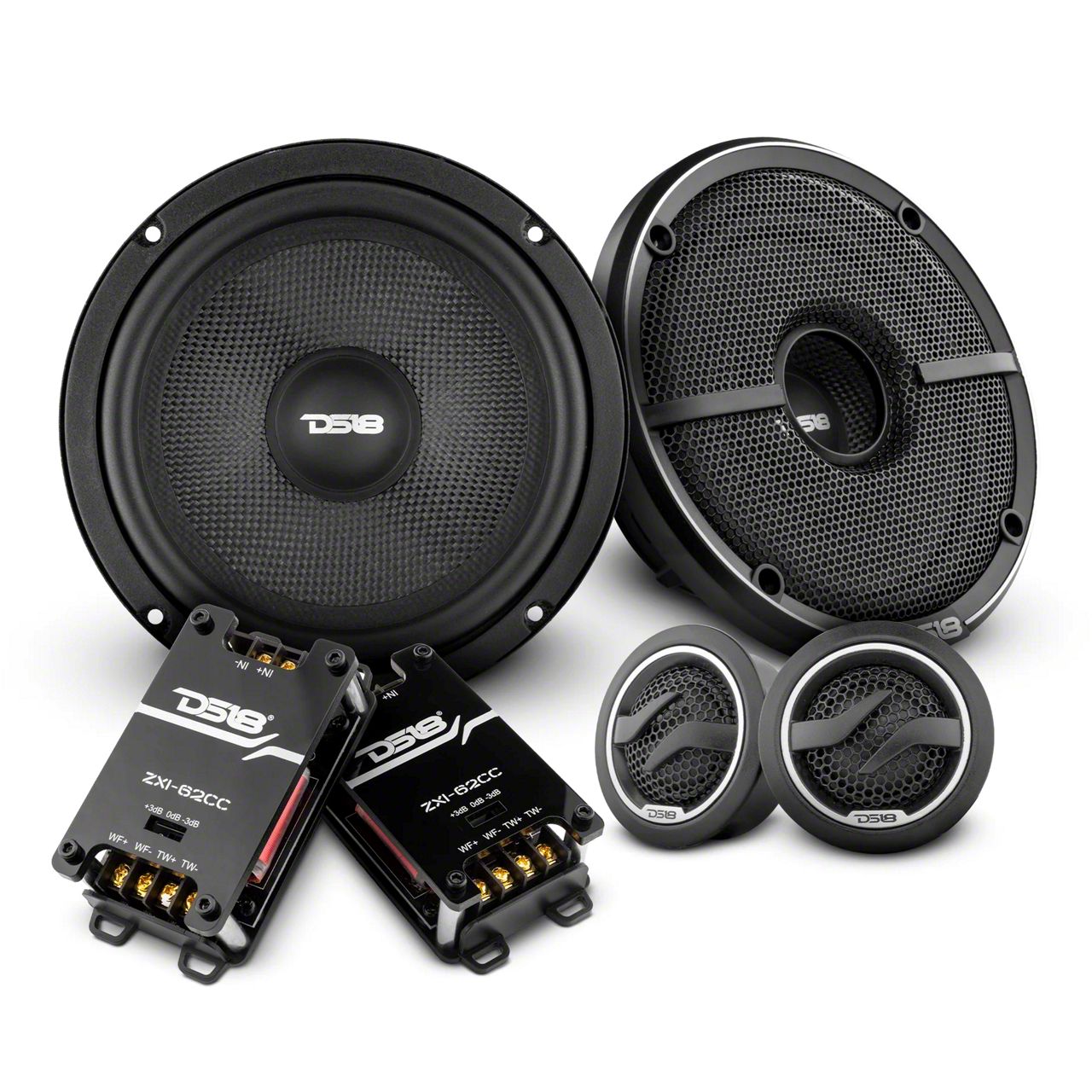 DS18 RAM 2500 ZXI Front and Rear Amplified Speaker Package JC-T