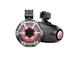 DS18 NXL 8-Inch Neodymium Marine and Powersports Towers with Built-in Passive Radiator, 1-Inch Driver and LED RGB Lights; Carbon Fiber (Universal; Some Adaptation May Be Required)