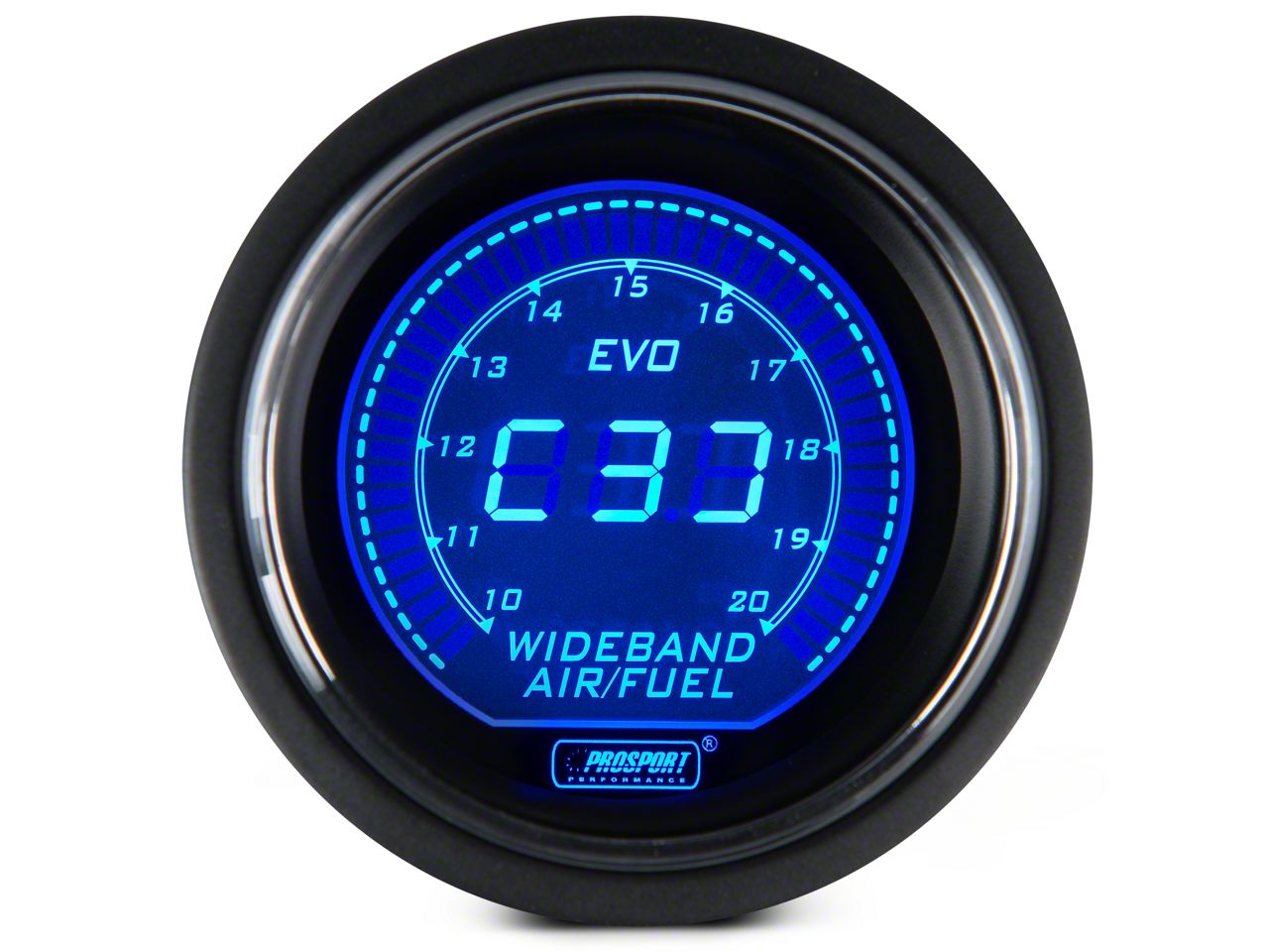 Prosport 52mm EVO Series Digital Wideband Air/Fuel Ratio Gauge; Blue/Red (Universal; Some Adaptation May Be Required)