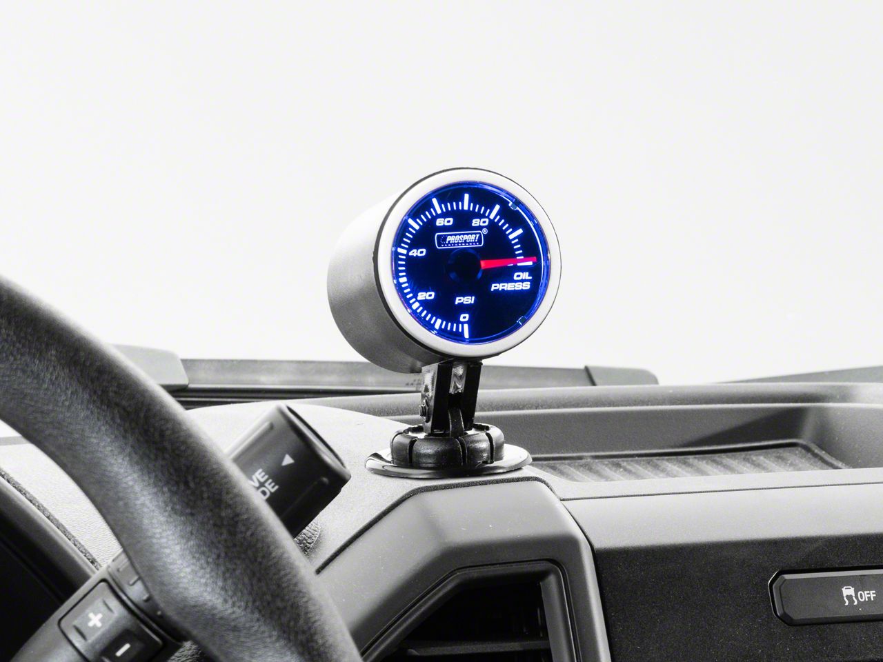 Prosport 52mm Performance Series Oil Pressure Gauge; Electrical; Blue/White (Universal; Some Adaptation May Be Required)