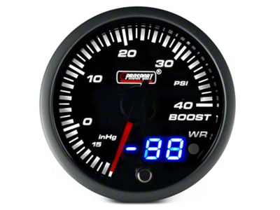 Prosport 60mm JDM Series Boost Gauge; Electrical; 40 PSI; Amber/White (Universal; Some Adaptation May Be Required)