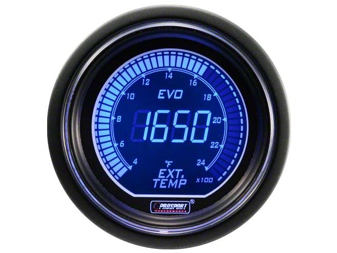 Prosport 52mm EVO Series Digital Exhaust Gas Temperature Gauge; Electrical; Blue/Red (Universal; Some Adaptation May Be Required)