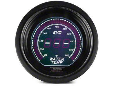 Prosport 52mm EVO Series Digital Water Temperature Gauge; Electrical; Green/White (Universal; Some Adaptation May Be Required)