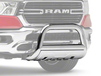 Barricade 3.50-Inch Oval Bull Bar with Skid Plate; Stainless Steel (19-24 RAM 1500, Excluding Rebel & TRX)