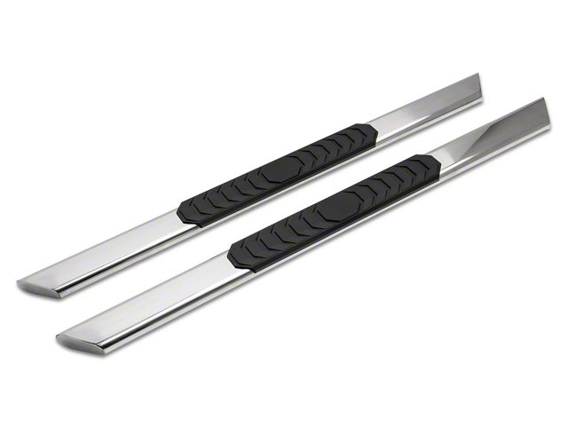 Barricade 4-Inch Flat Oval Running Boards; Stainless Steel (04-14 F-150 Regular Cab)