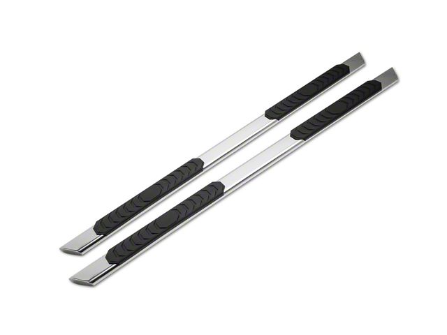 Barricade 4-Inch Flat Oval Running Boards; Stainless Steel (99-13 Sierra 1500 Extended Cab)