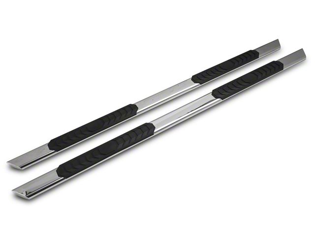 Barricade 4-Inch Flat Oval Running Boards; Stainless Steel (07-13 Silverado 1500 Crew Cab)