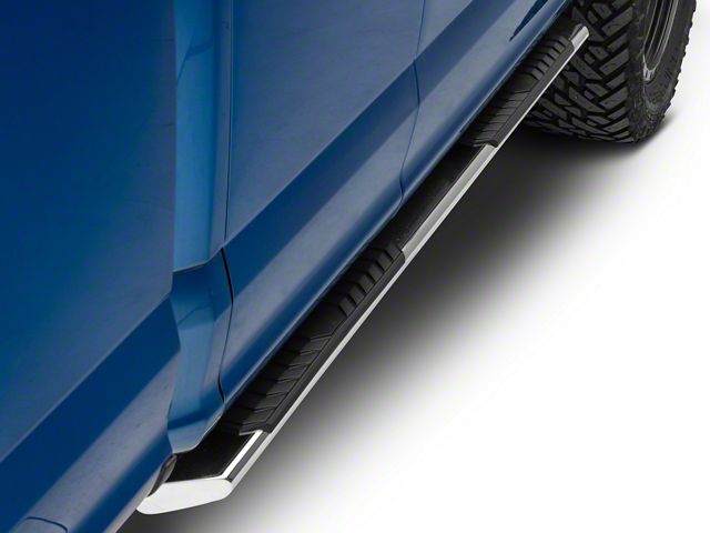 Barricade 4-Inch Flat Oval Running Boards; Stainless Steel (15-24 F-150 SuperCab)