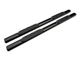 Barricade 5-Inch Oval Straight End Side Step Bars; Rocker Mount; Black (07-19 Silverado/Sierra 2500 HD/3500 HD Crew Cab)