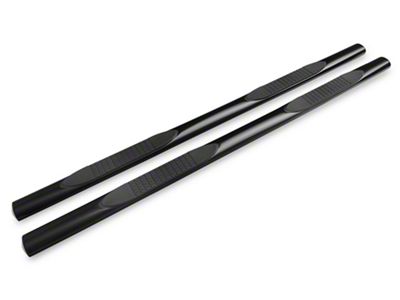 Barricade 4-Inch Oval Straight End Running Boards; Black (99-06 Silverado 1500 Extended Cab, Crew Cab)