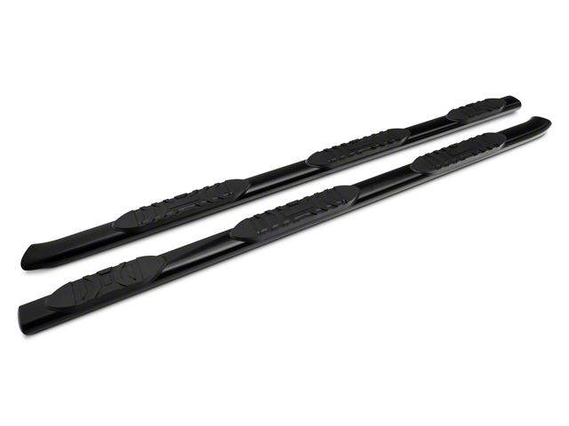RedRock 5-Inch Oval Bent End Wheel to Wheel Side Step Bars; Black (07-13 Silverado 1500 Extended Cab w/ 6.50-Foot Standard Box, Crew Cab)