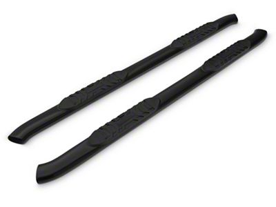 Barricade 5-Inch Oval Bent End Side Step Bars; Black (19-25 RAM 1500 Quad Cab)