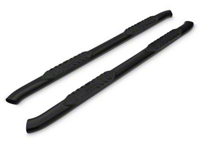 Barricade 5-Inch Oval Bent End Side Step Bars; Black (19-24 RAM 1500 Quad Cab)