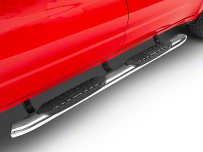 Barricade 5-Inch Oval Bent End Side Step Bars; Stainless Steel (19-25 RAM 1500 Quad Cab)